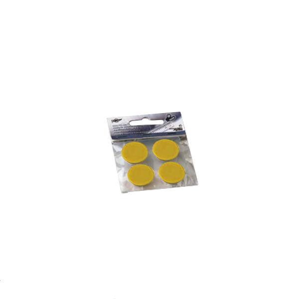 Blíster 4 fichas magnéticas 20 mm Amarillo