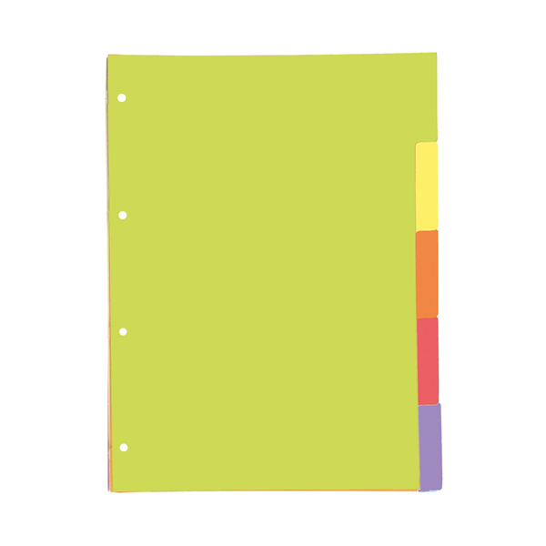 Separadores cartulina A4 Oxford strongline 5 pos.