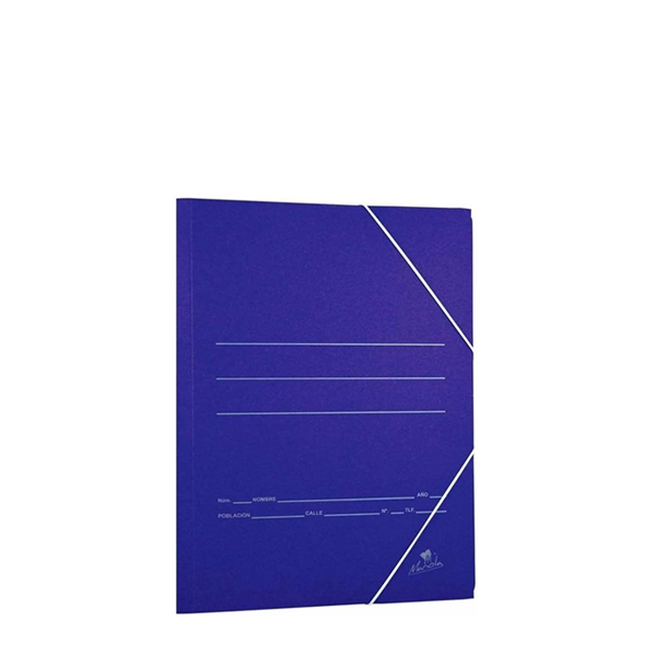 Carpeta gomas solapa cartón azul cuarto