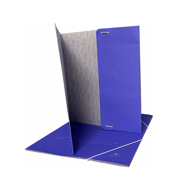 Carpeta gomas bolsa cartón azul  folio