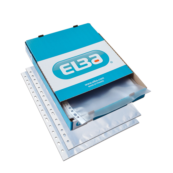 Fundas multitaladro folio 90 µ Elba. Caja 100