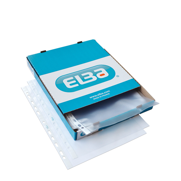 Fundas multitaladro A4 90  µ Elba. Caja 100