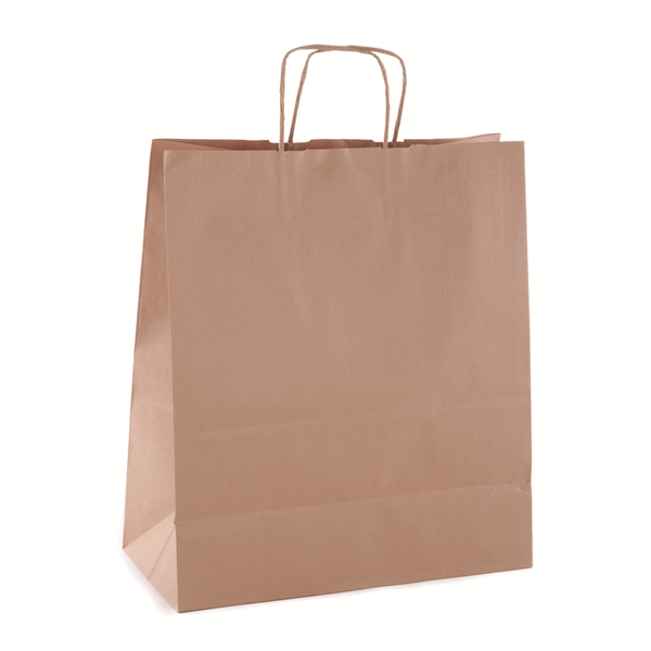 Bolsas papel kraft con asa. Paq. 25 u.