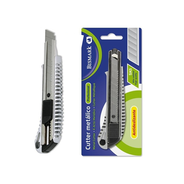 Cutter profesional metálico 18 mm Bismark