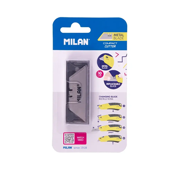 Recambio cúter Milan Compact Acid. Blister 10 h.
