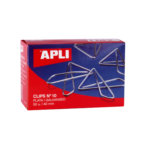 Clips mariposa Apli  Nº10 40 mm Caja 50 u.