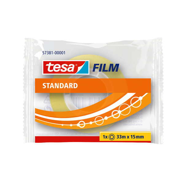 Cinta adhes. transparente Tesa 33 m x 15 mm