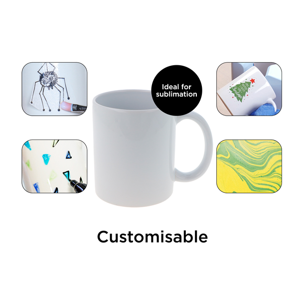 Taza cerámica blanca decoración 325 ml