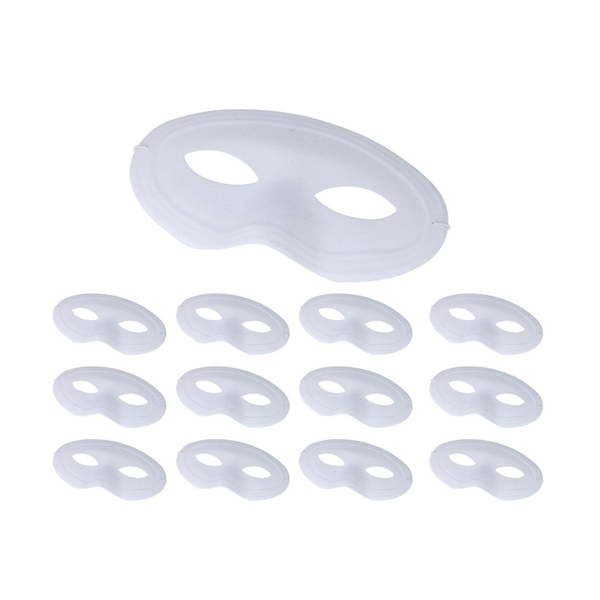 Antifaces PVC flocado blanco. Set 12 u.