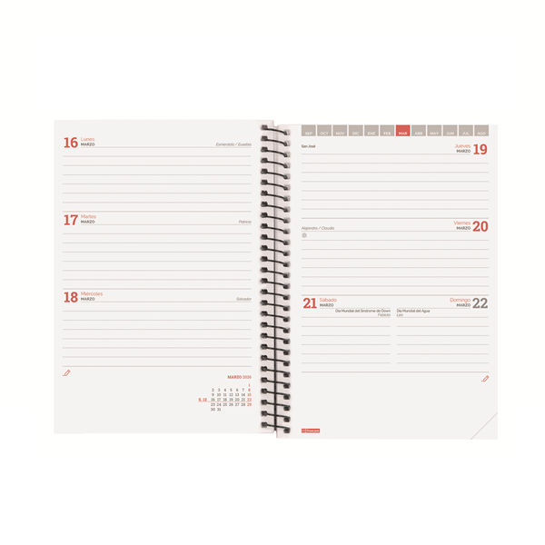 Agenda Personalizable semana vista