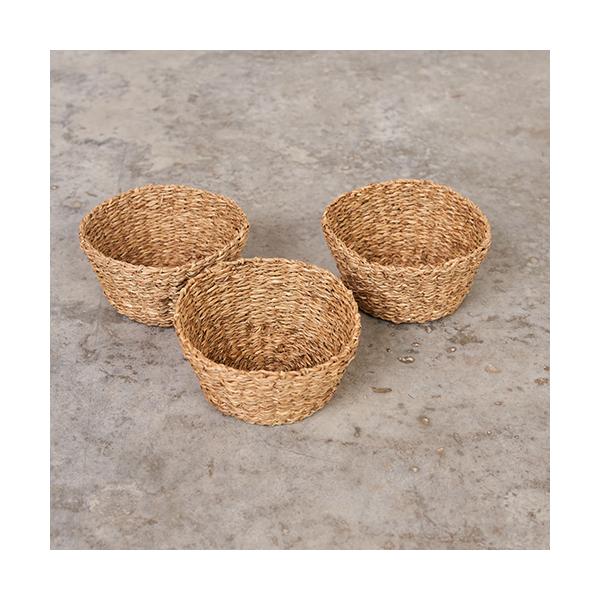 Pack 3 bols de seagrass Ø16 cm
