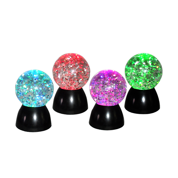 Luz bola agua purpurina sensorial