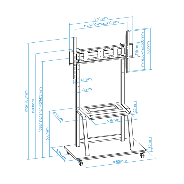 TooQ COLOSO ajustable y con bandejas