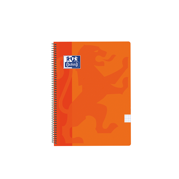 Cuaderno Oxford tapa plást. f° 80 h. 90 g. 4x4 Naranja