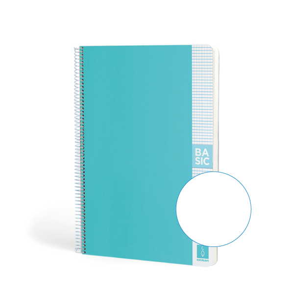 Cuaderno Escolofi Basic A4 80 h. 80 g. Liso Azul Turq.