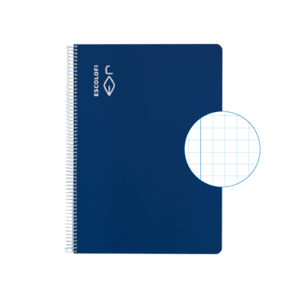 Cuaderno Escolofi f° 50 h. cuadrícula 6x6 margen Azul