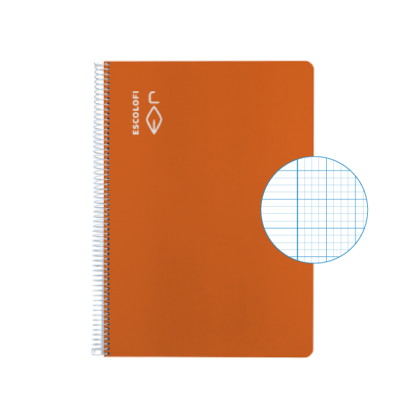 Cuaderno Escolofi f° 50 h. milim. 2x2x16 margen Naranja
