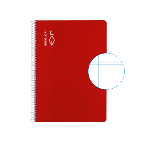 Cuaderno Escolofi f° 50 h. pauta 2,5 margen Rojo