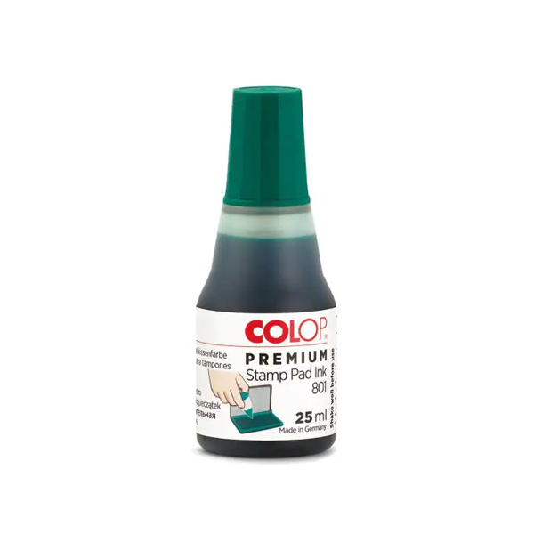 Tinta tampón sin aceite Colop 801 25 ml Verde