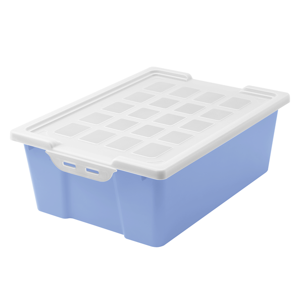 Caja almacenamiento con tapa 42x31x14,8 Azul pastel