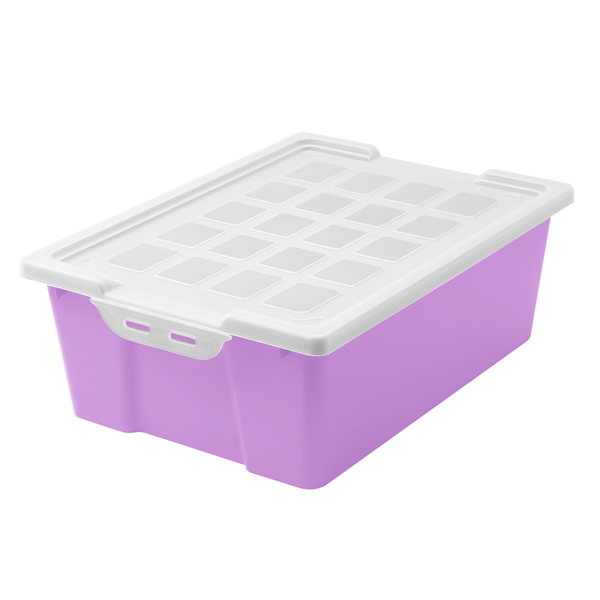 Caja almacenamiento con tapa 42x31x14,8 Violeta pastel
