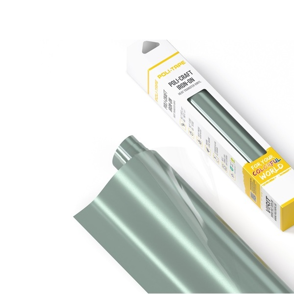 Rollo 30,5x122 cm film transferencia textil Poli-Tape metaliz. Plata
