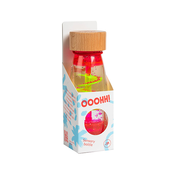 Botella sensorial movimiento espiral roja